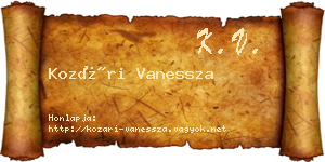 Kozári Vanessza névjegykártya